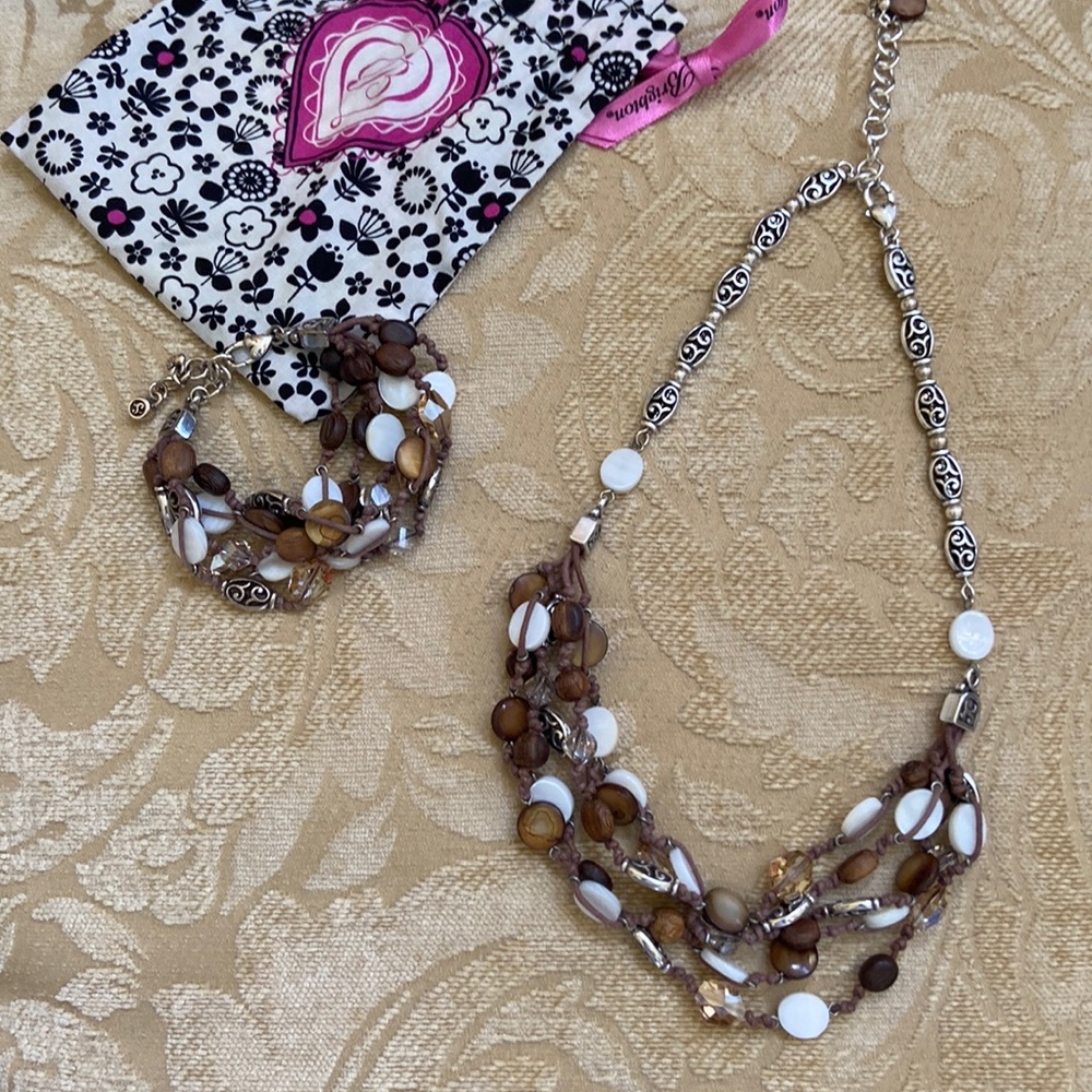 Brighton silver necklace and matching bracelet